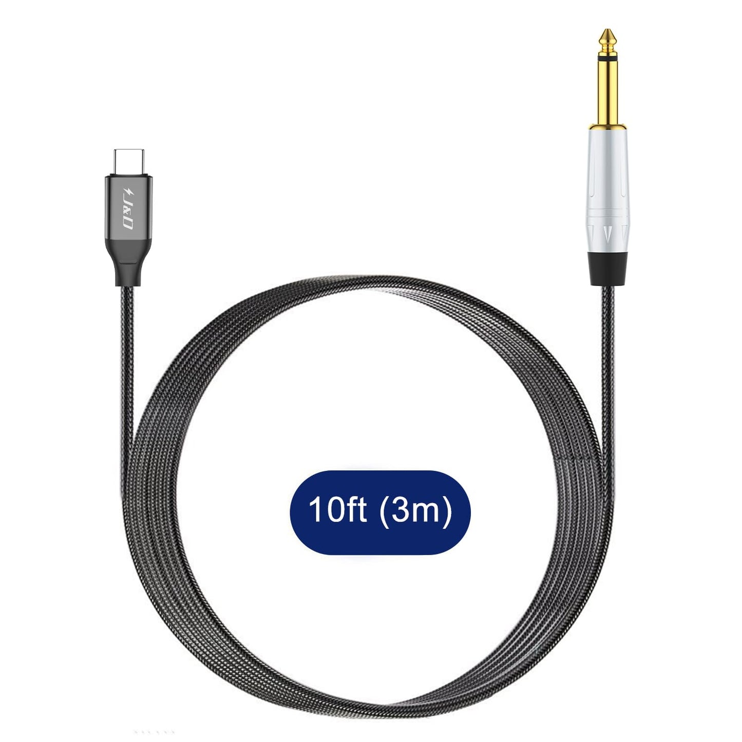 USB Type C to 6.35mm 1/4 inch TS Guitar Audio Cable