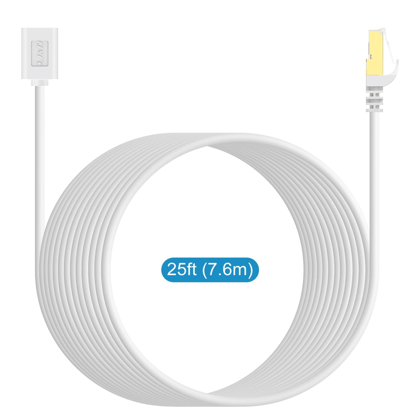 J&D Ethernet Extension Cable, RJ45 Shielded Male to Female Cat 6 Extender