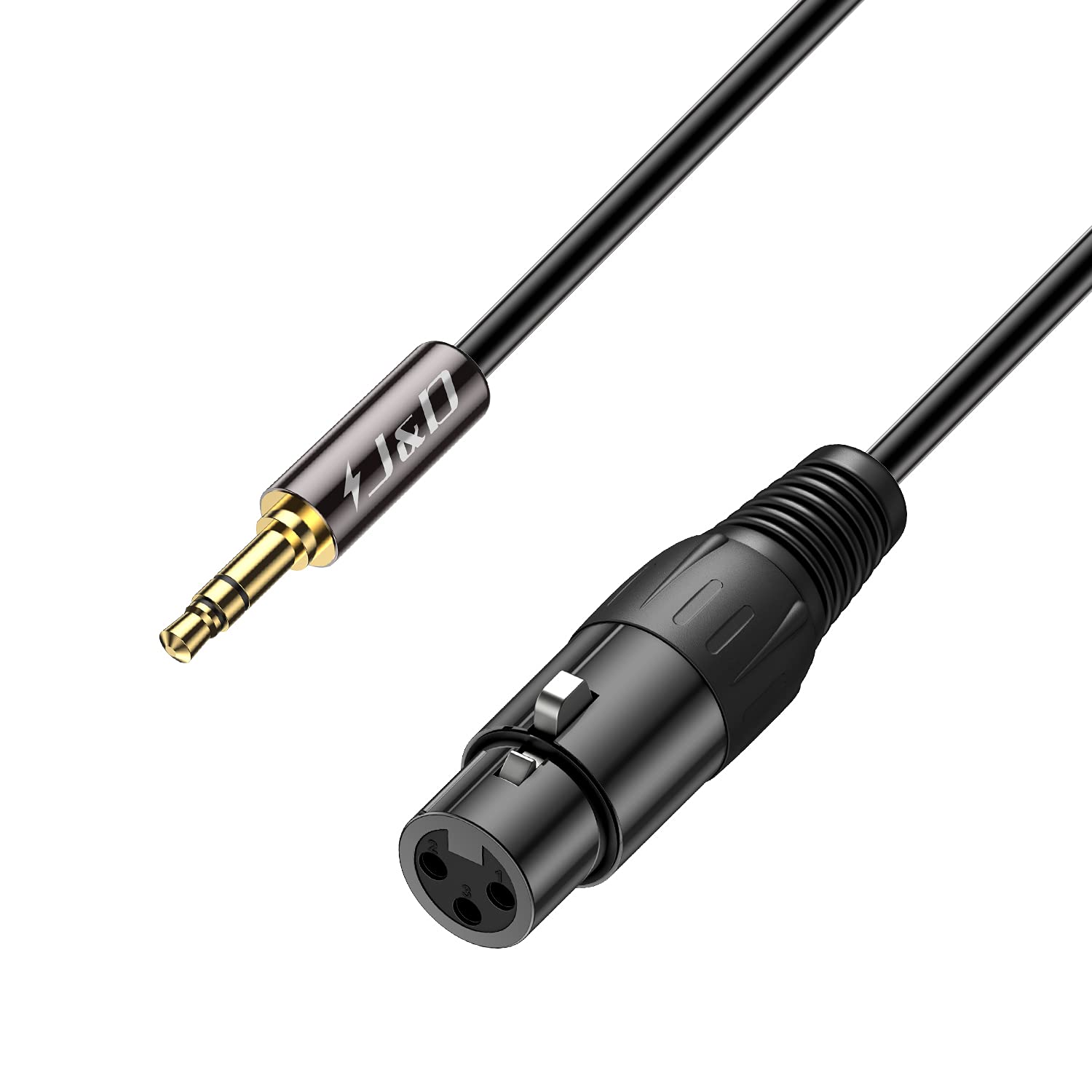 J&D TRS 3.5mm to XLR Cable, PVC Shelled 3.5mm 1/8 inch TRS male to XLR Female Balanced Cable XLR to TRS 1/8 inch Adapter Audio Cable for DSLR Camera