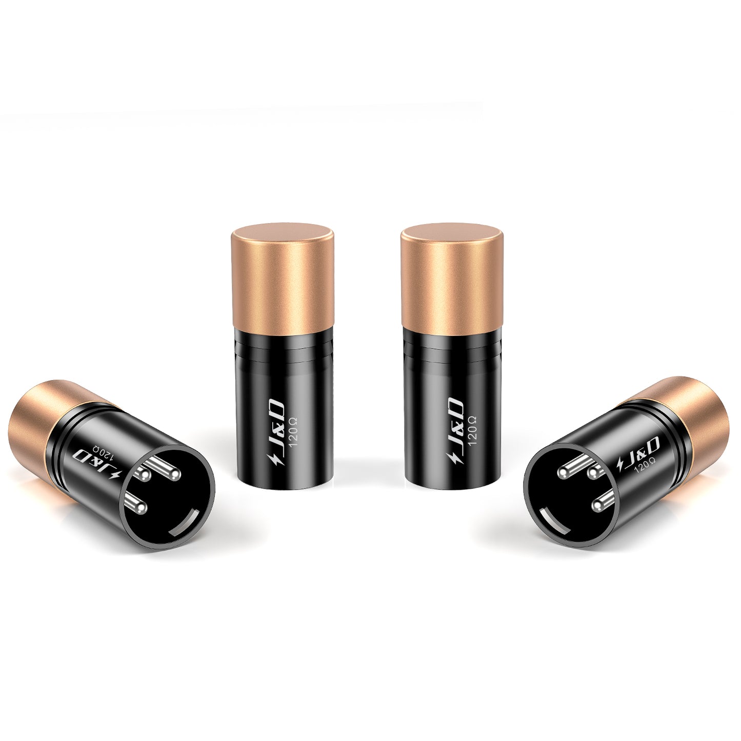 3-Pin DMX Terminator 4 Pack, 120 Ohm XLR Plug for Stable Flicker-Free Lighting