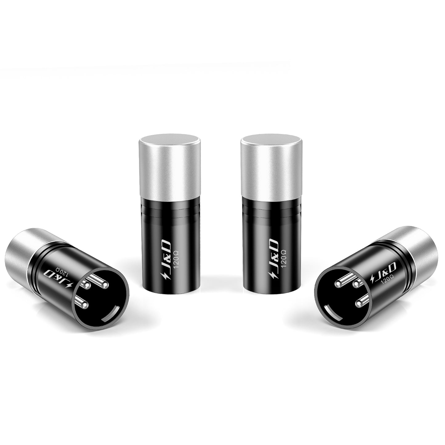 3-Pin DMX Terminator 4 Pack, 120 Ohm XLR Plug for Stable Flicker-Free Lighting