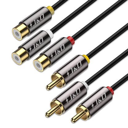 3RCA auf 3RCA M/F Stereo-AV-Verlängerungskabel