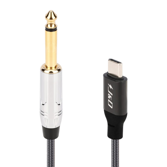 J&D USB Type C to 6.35mm 1/4 inch TS Guitar Audio Cable