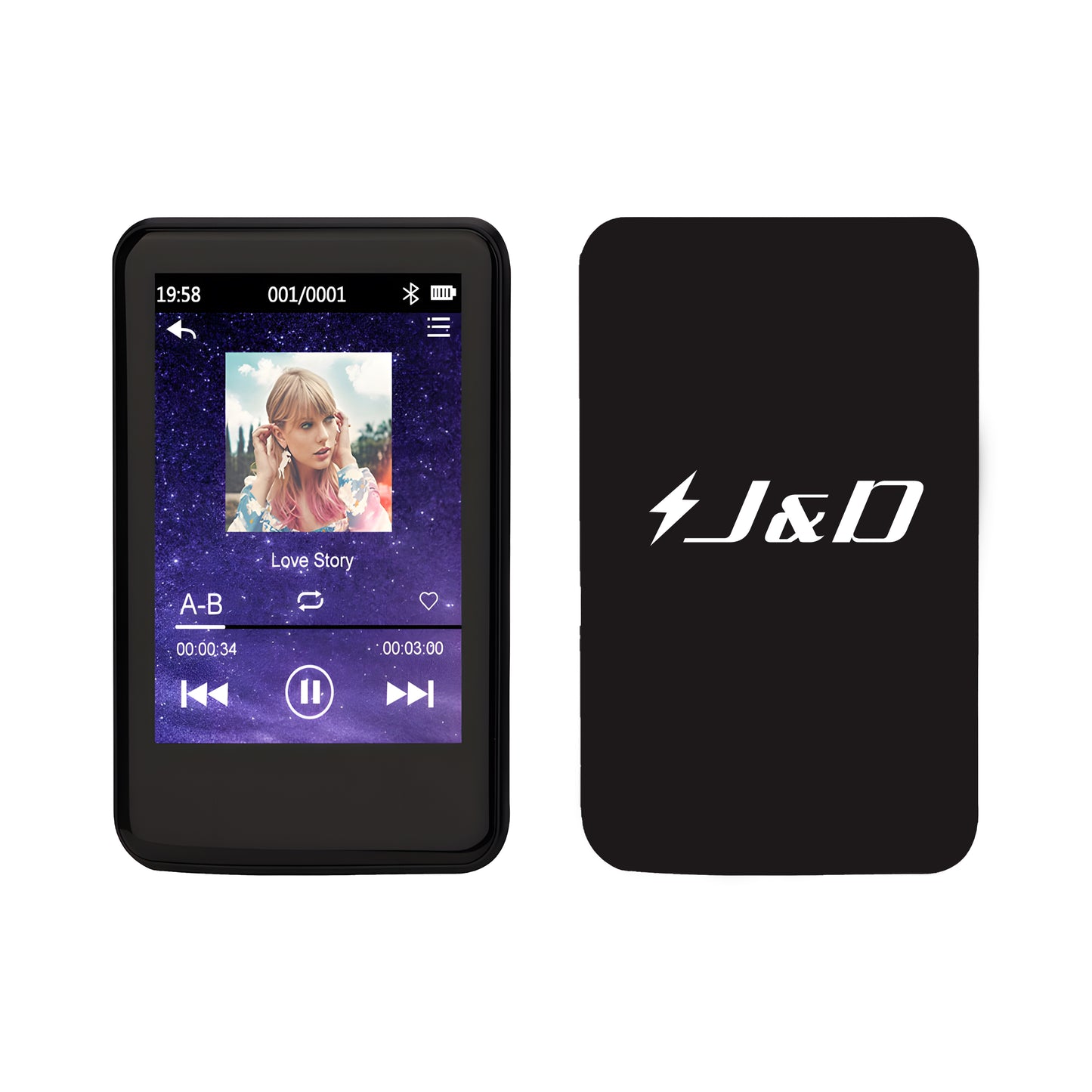 J&D 2.8-Inch Bluetooth MP3 Music Player with Touchscreen, FM Radio, Video & E-Book Support