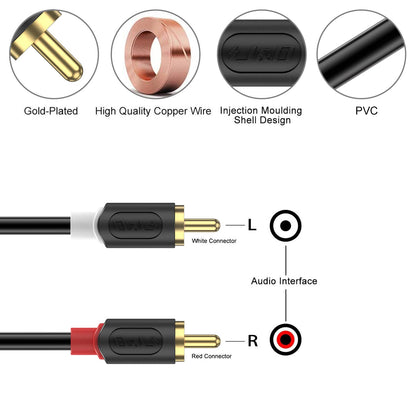 Cavo audio stereo serie Audiowave da 2RCA maschio a 2RCA maschio