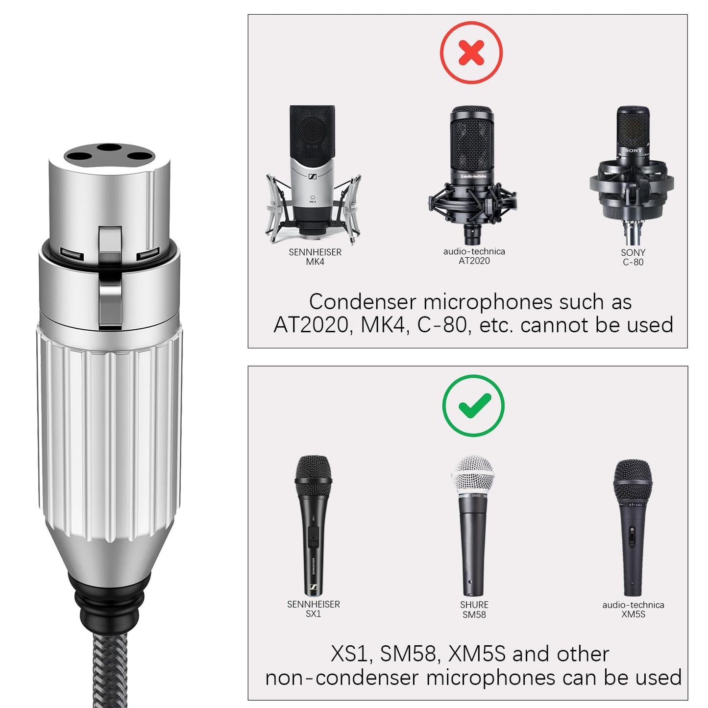 J&D USB Type C to XLR Microphone Audio Cable
