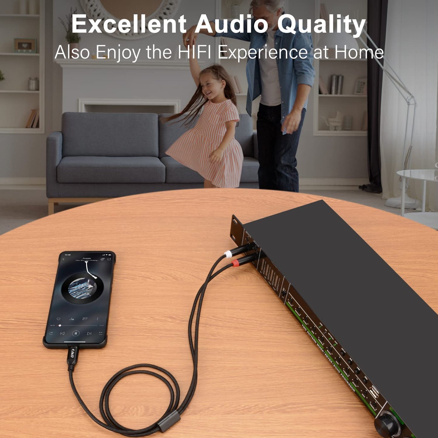 USB Type C to Dual 6.35mm Stereo Splitter Y Cable - 1/4 Inch TS Audio