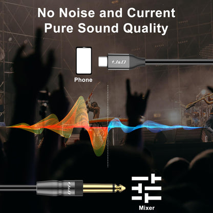 USB Type C to 6.35mm 1/4 Inch TS Audio Mono Aux Adapter Cable