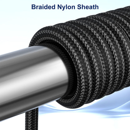 3.5mm TRS to Dual 6.35mm TS Stereo Y-Splitter Cable – Nylon Braided 1/8" to 1/4" Audio Adapter Cord for Amplifiers, Speakers, Mixers & Home Audio Systems, 3.3FT