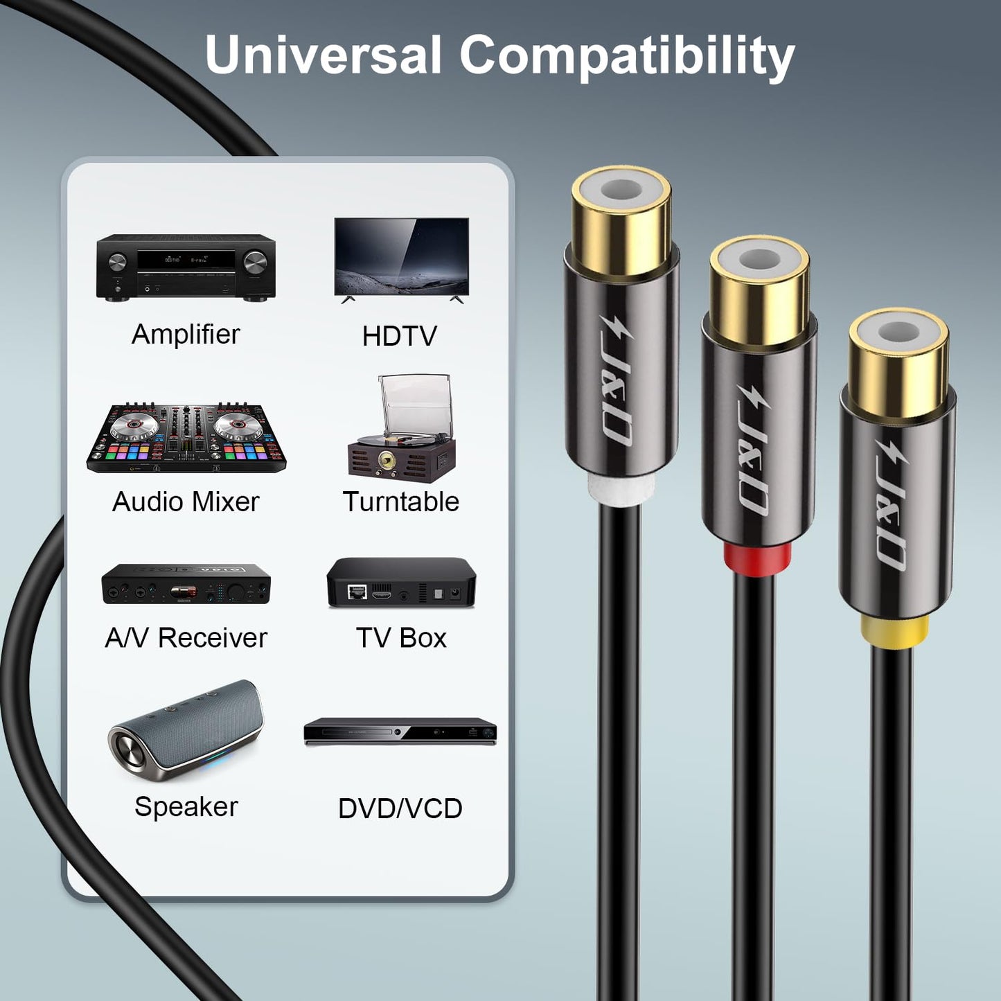 3RCA auf 3RCA M/F Stereo-AV-Verlängerungskabel