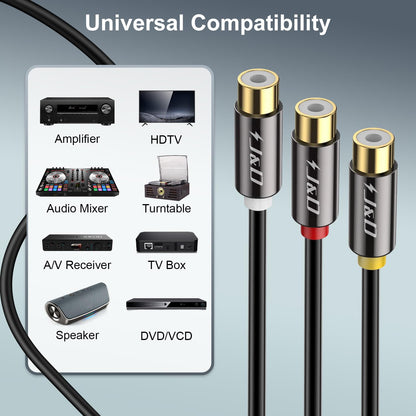 3RCA auf 3RCA M/F Stereo-AV-Verlängerungskabel