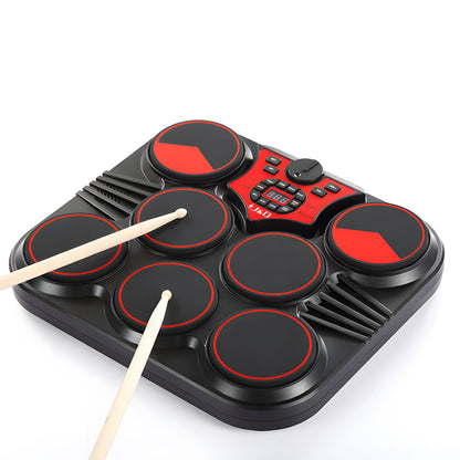 J&D Portable Desktop Electronic Drum Kit with Foldable Design, Foot Pedals, Built-in Sounds & Silent Practice