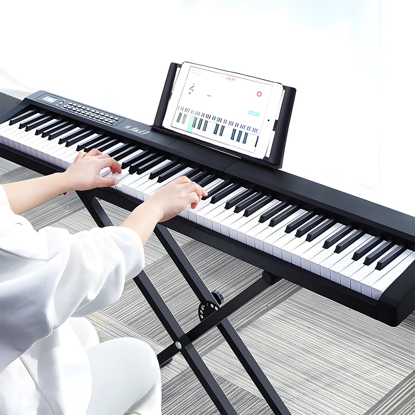 J&D 88-Key Digital Piano with Weighted Keys & Bluetooth