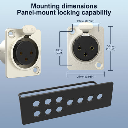 J&D 2-Pack D Type XLR Cables, Male to Female, 2ft - Pro Audio/Stage Equipment