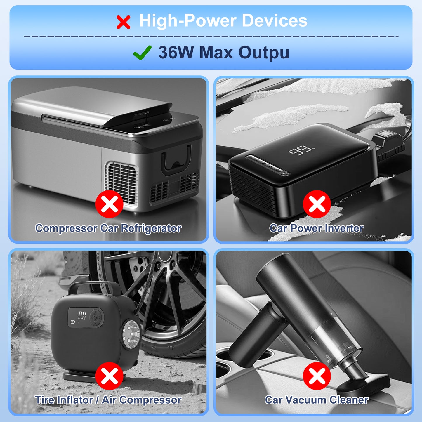 J&D USB-C to 12V Car Socket Adapter, 36W PD, for Dash Cam, GPS, Red