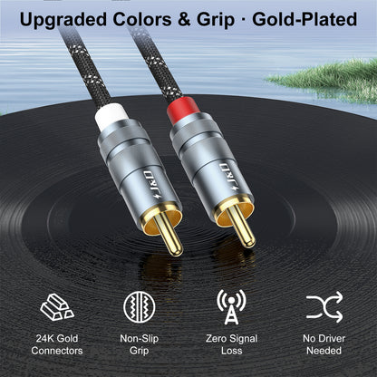 J&D USB C to RCA Audio Cable, Type-C to 2RCA Y Splitter for Pixel, iPhone, Galaxy