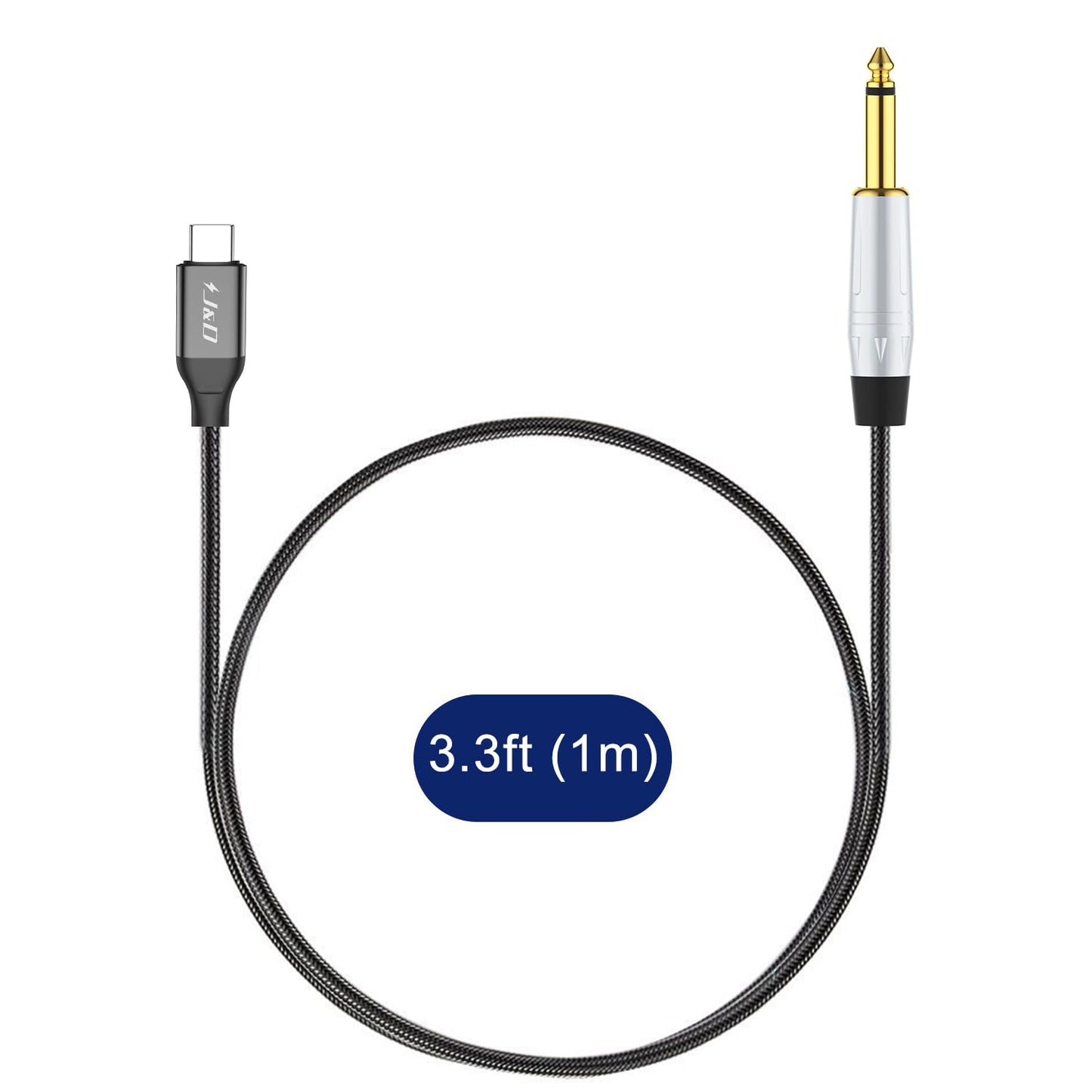 USB Type C to 6.35mm 1/4 inch TS Guitar Audio Cable
