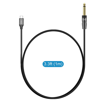 USB Type C to 6.35mm 1/4 Inch TS Audio Mono Aux Adapter Cable