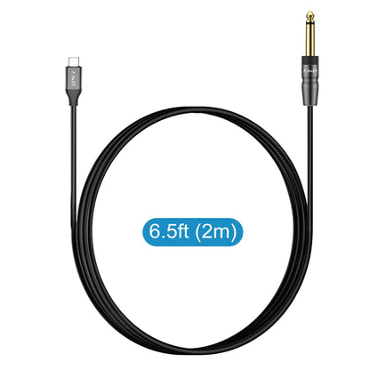 USB Type C to 6.35mm 1/4 Inch TS Audio Mono Aux Adapter Cable
