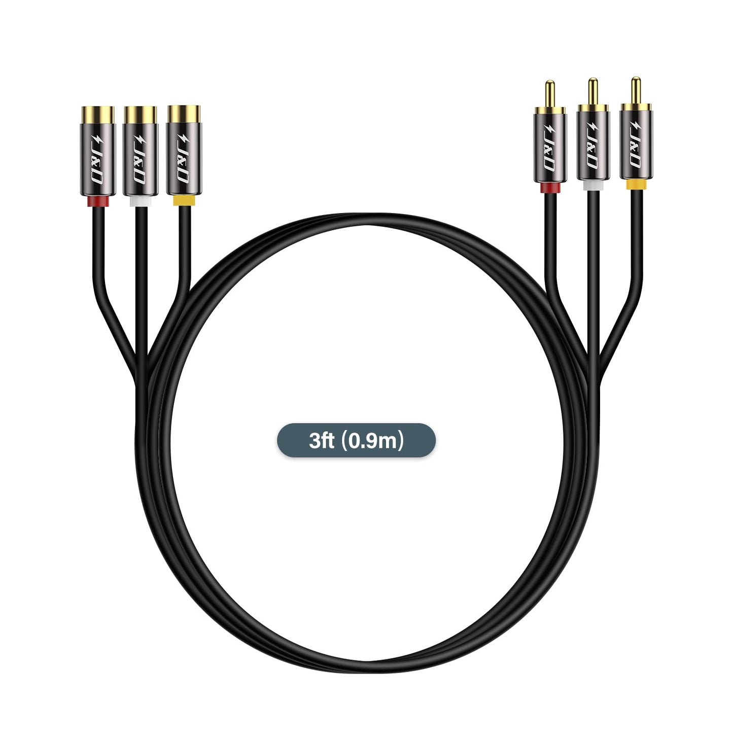 3RCA auf 3RCA M/F Stereo-AV-Verlängerungskabel