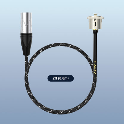 J&D 2-Pack D Type XLR Cables, Male to Female, 2ft - Pro Audio/Stage Equipment