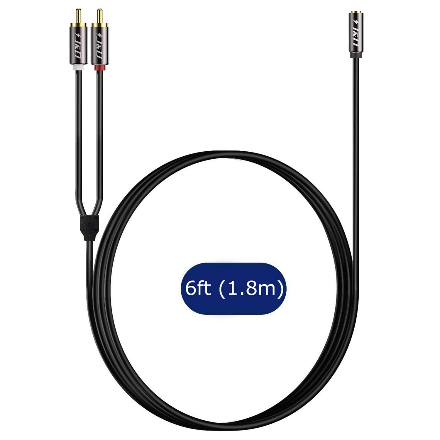 Jack audio adattatore da maschio stereo da 3,5 mm a 2 RCA femmina, adattatore splitter a Y Jack audio adattatore da maschio stereo da 3,5 mm a 2 RCA femmina, adattatore splitter a Y