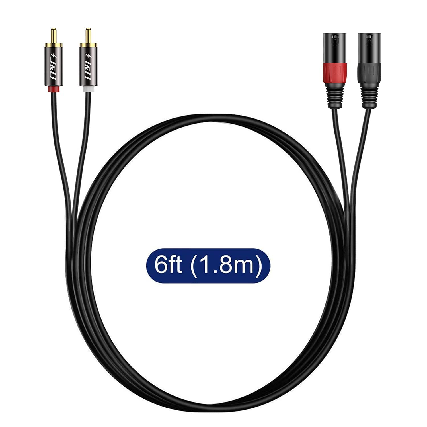 Unbalanced 2 RCA to Dual XLR Male Cable – J&D Tech