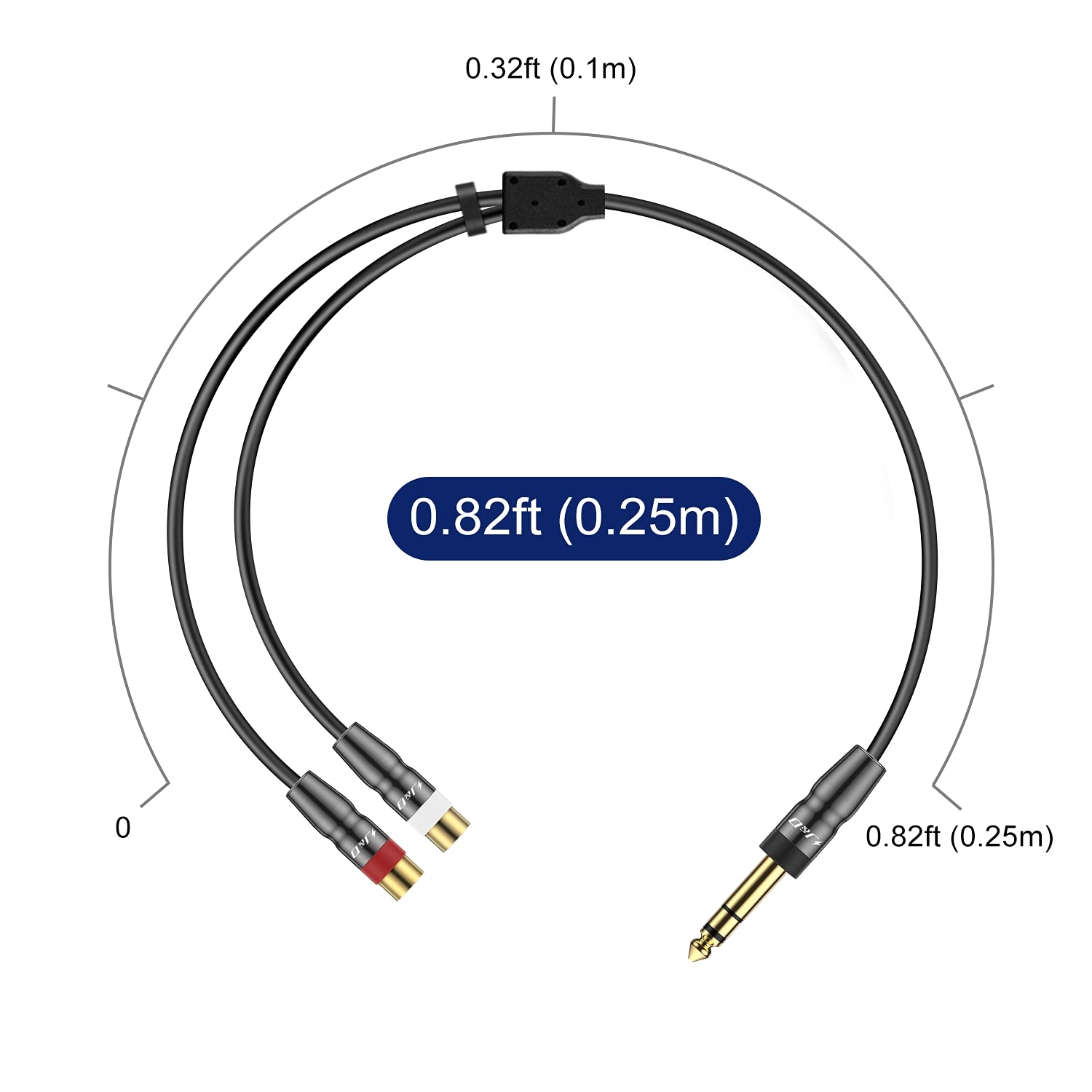 6.35mm to 2RCA Cable, RCA Cable, Gold-Plated 6.35mm Male to 2 RCA Stereo  Audio 
