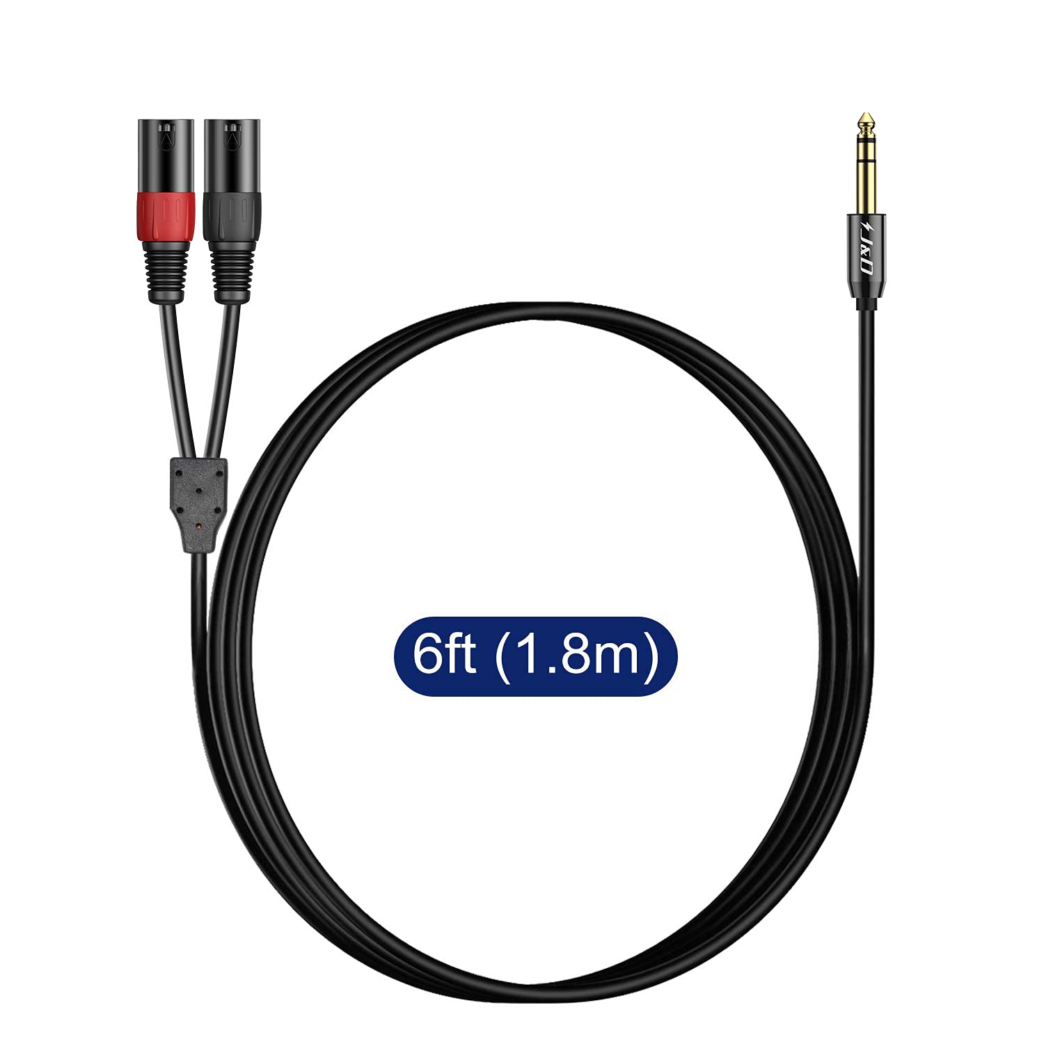 2 XLR Male to 6.35 mm 1/4 inch TRS Male Unbalanced Stereo Audio Cable – J&D  Tech