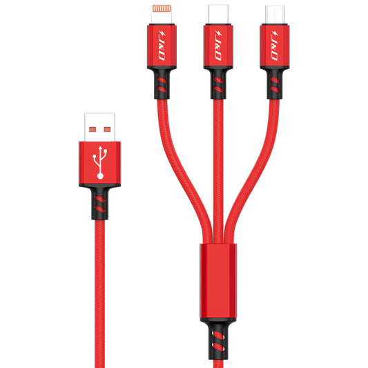 3-in-1-Multi-Ladegerät USB-Kabel mit Typ-C/Micro-USB/Lightning-Anschluss, 1,2 m