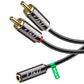 1/8 inch to 2 RCA F/M Stereo Audio Cable
