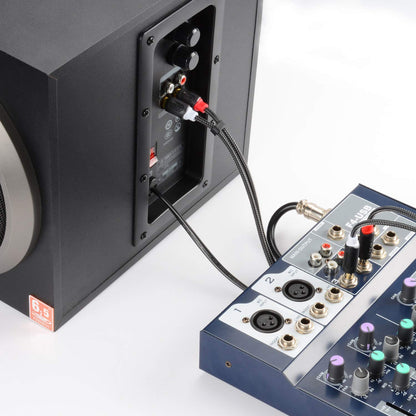 Cavo di interconnessione audio stereo doppio da 1/4 di pollice da TS a doppio RCA in nylon