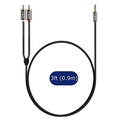 1/8 inch Male to 2 RCA Phono Male Stereo Audio Adapter Cable
