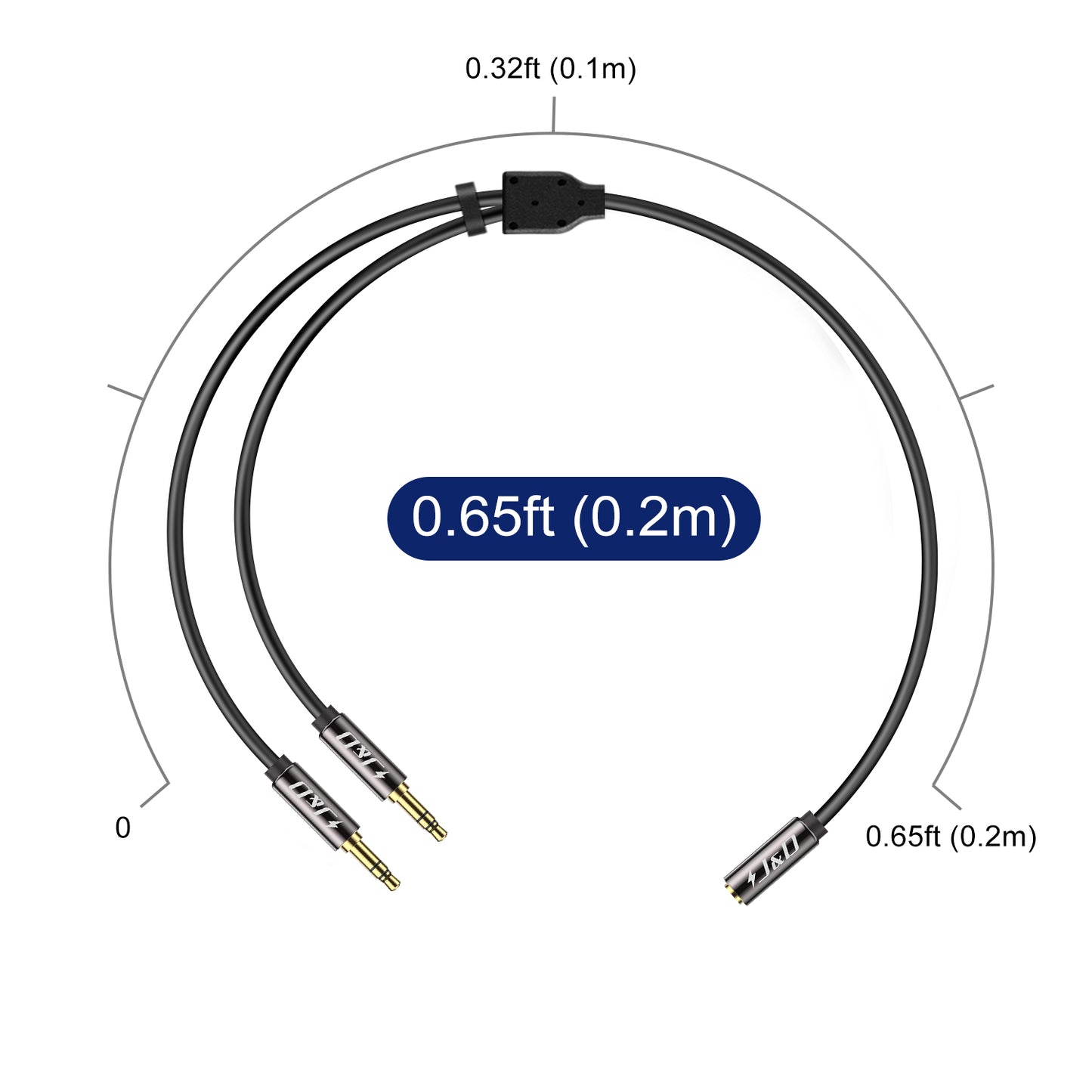 3.5 mm TRS Female to 2 X 3.5 mm TRS Male Y-Splitter Stereo Audio Cable