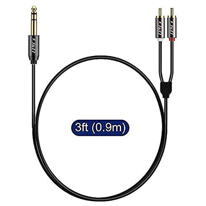 1/4 inch TRS to Dual RCA Stereo Audio Speaker Cable